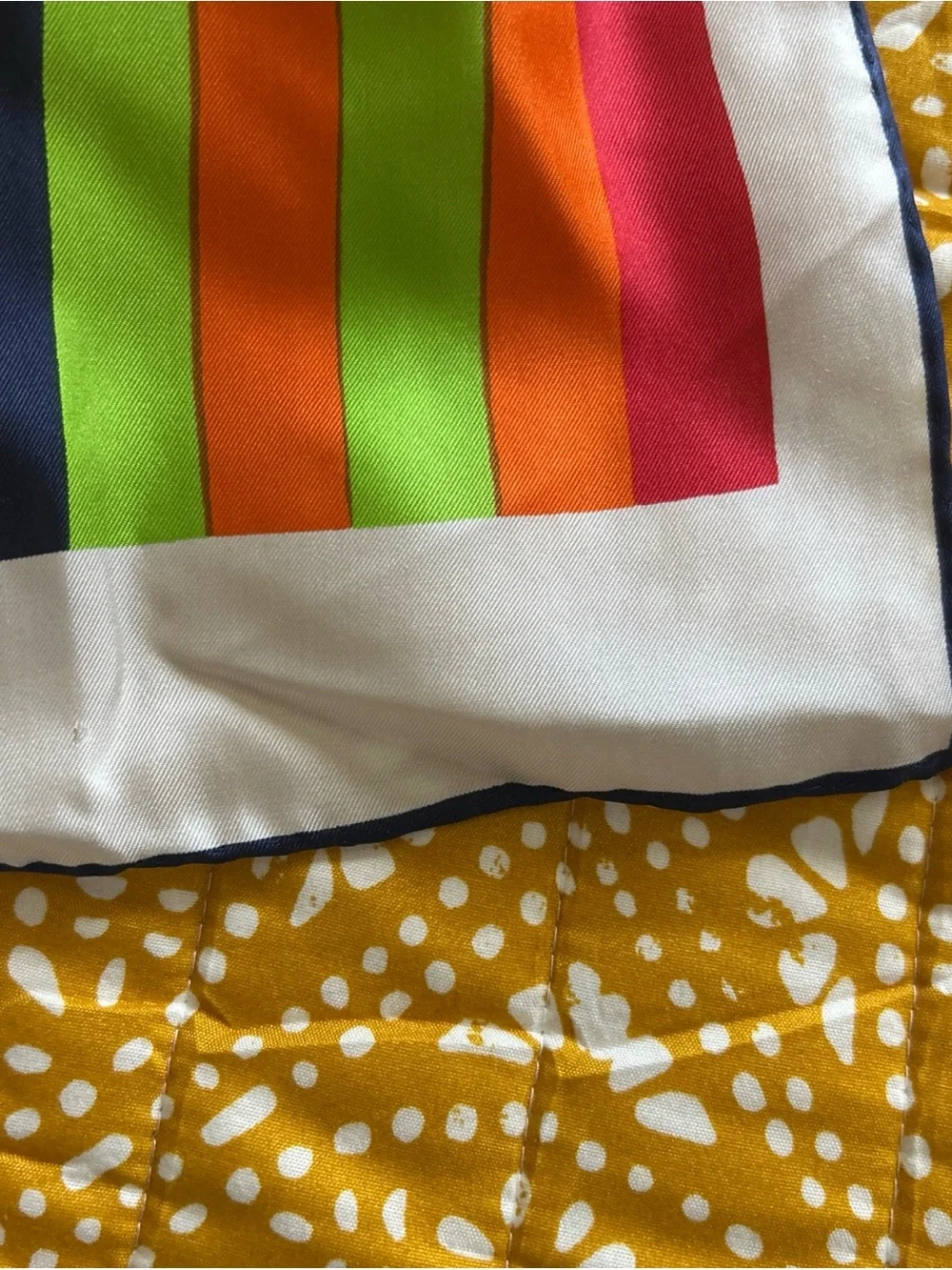 Pierre Cardin Bright Multicolor Vertical Stripe Silk Scarf Vintage